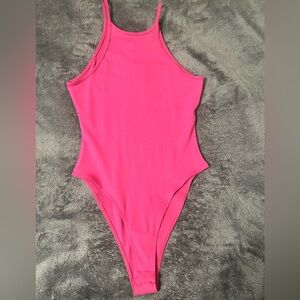 small pink zara body suit
